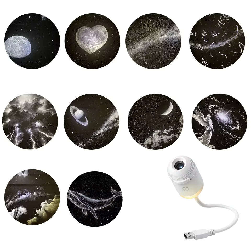 2-in-1 Mini Galaxy Star Projector & Night Light