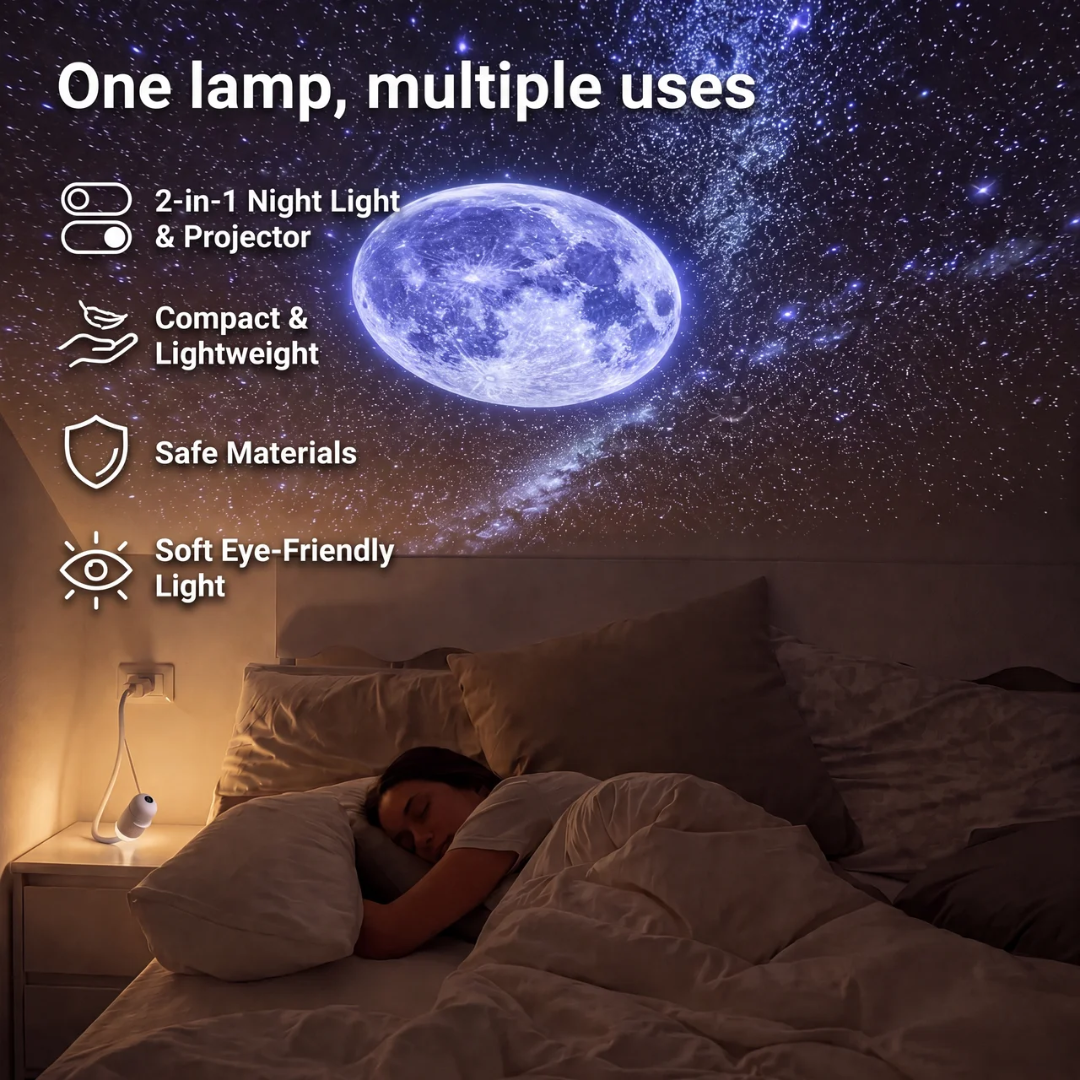 2-in-1 Mini Galaxy Star Projector & Night Light