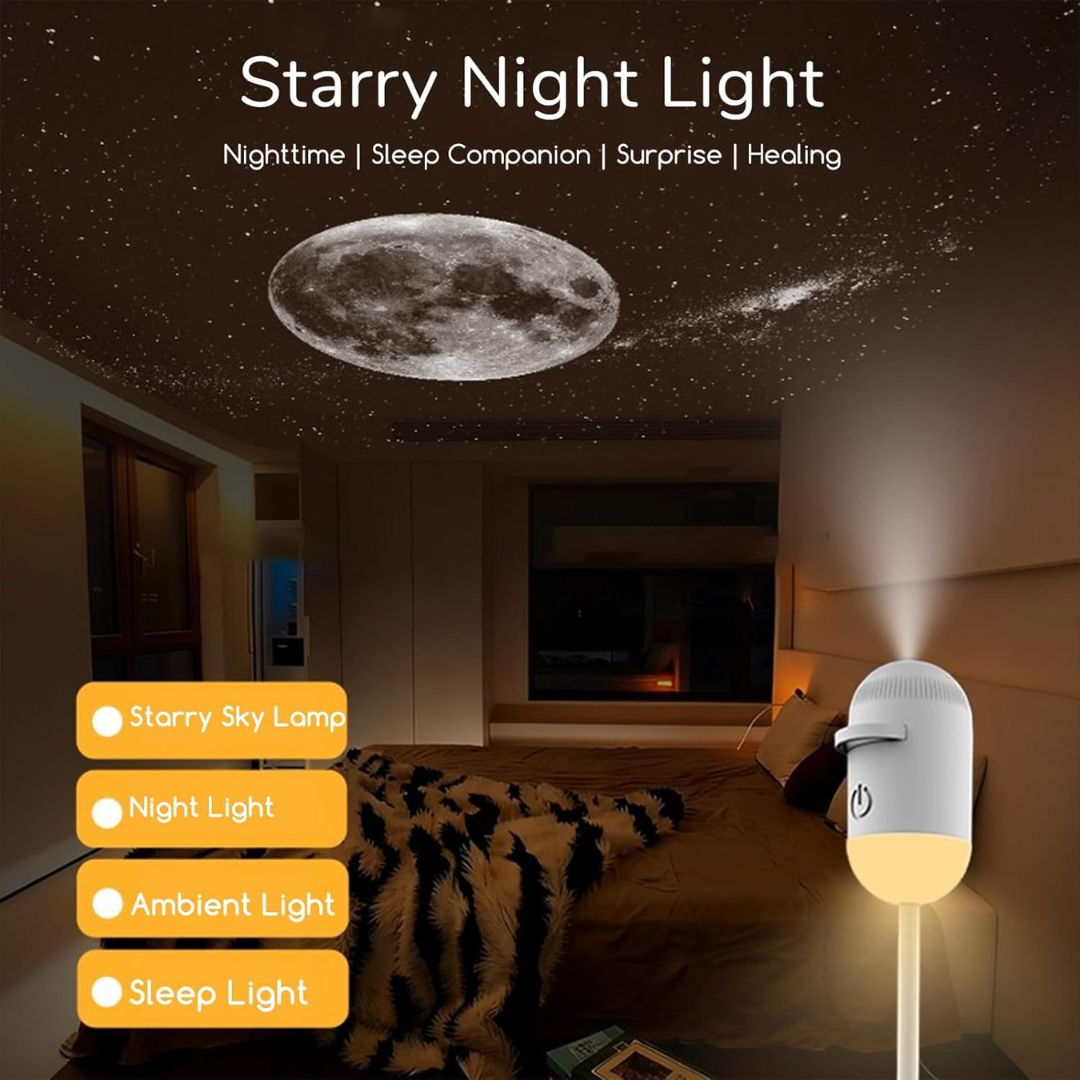 2-in-1 Mini Galaxy Star Projector & Night Light