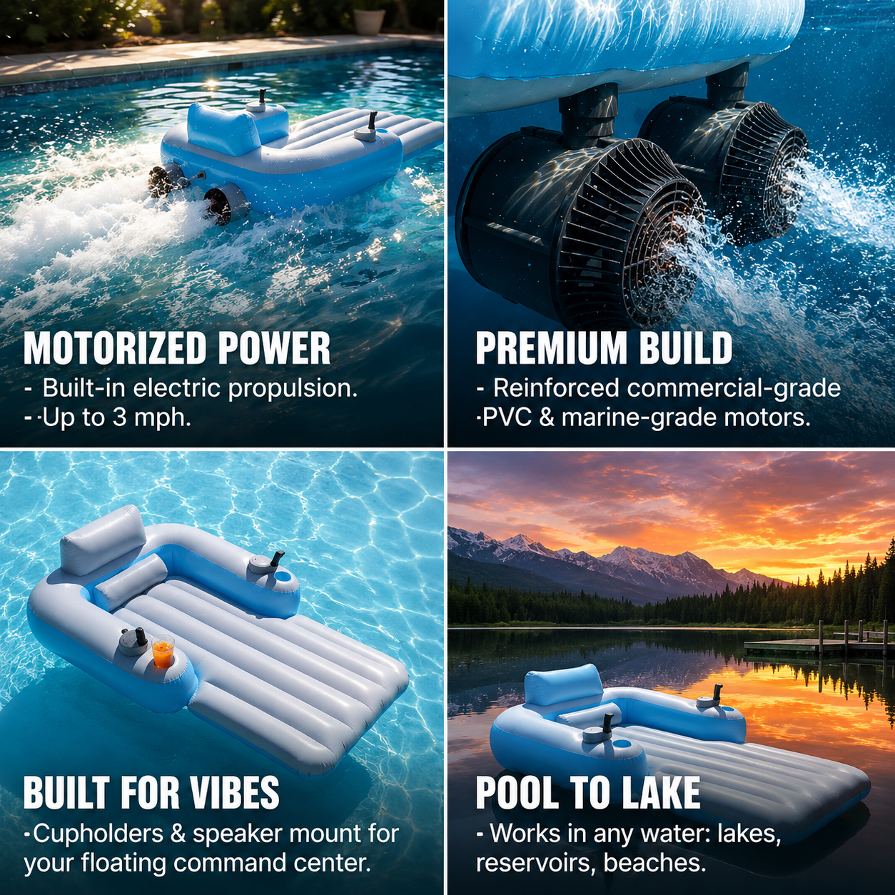 Starlit Motorized Sea-Pool-Lake Scooter Lounge