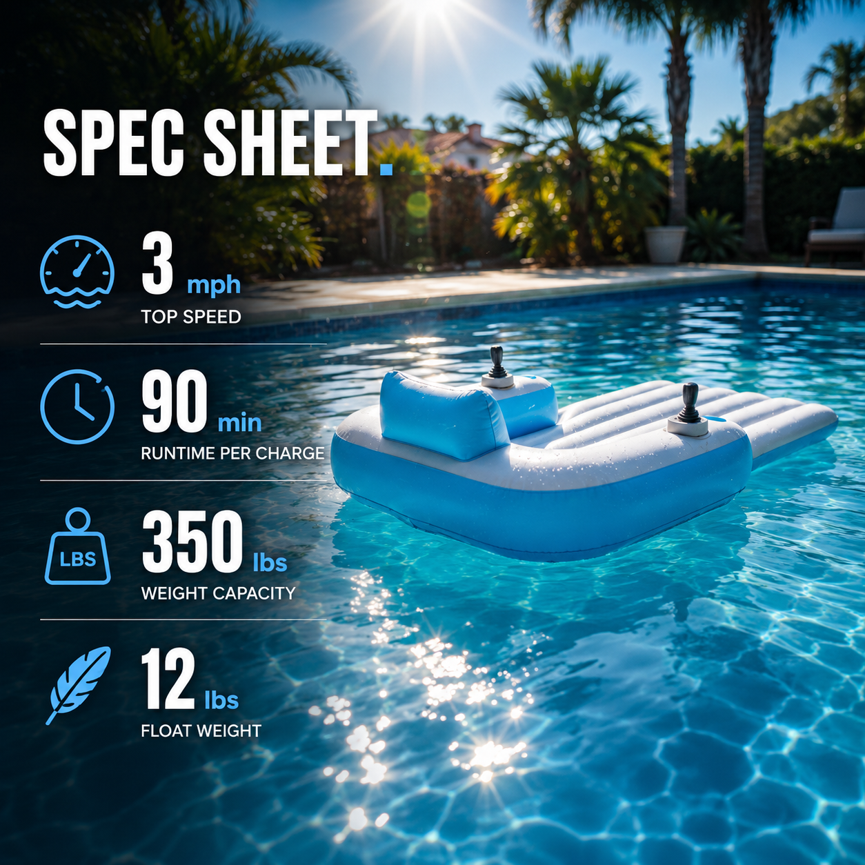 Starlit Motorized Sea-Pool-Lake Scooter Lounge